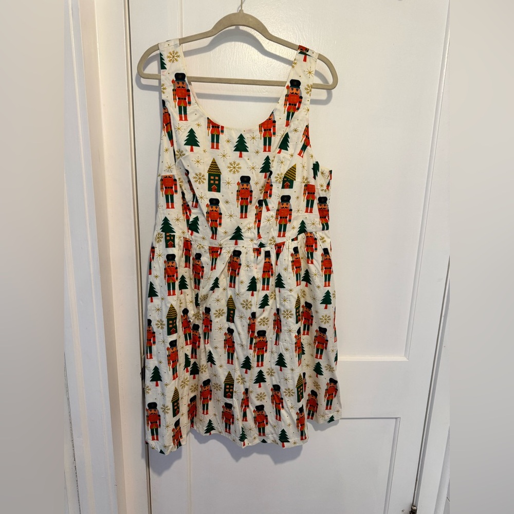 ModCloth Retro-Style Holiday Nutcracker Sleeveless A-Line Dress 2X